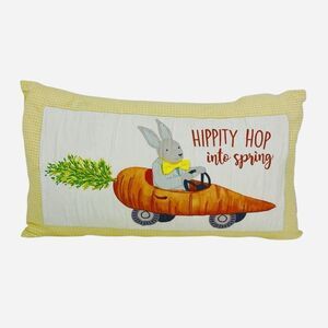 Cottontail Lane Large 22" Yellow Easter Bunny Pillow Hippity Hop Into Spring Car